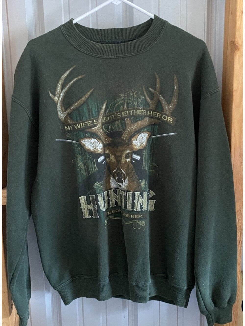 Vintage Covington Men’s Green Whitetail Deer Sweatshirt Size M; Graphic Funny